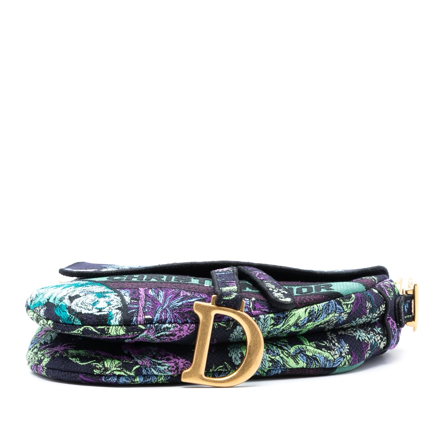 Dior Canvas Embroidered Floral Saddle Bag