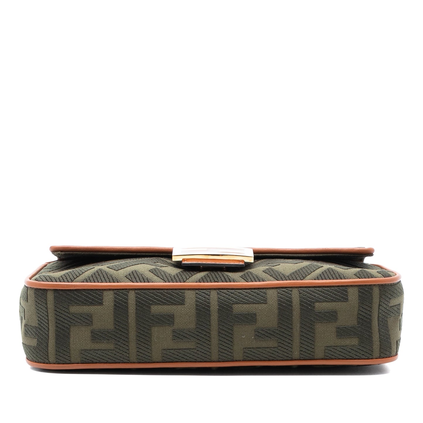 Fendi Zucca Embroidered Canvas Baguette Satchel
