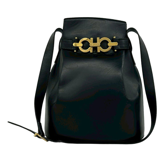 Ferragamo Leather Gancini Bucket Bag