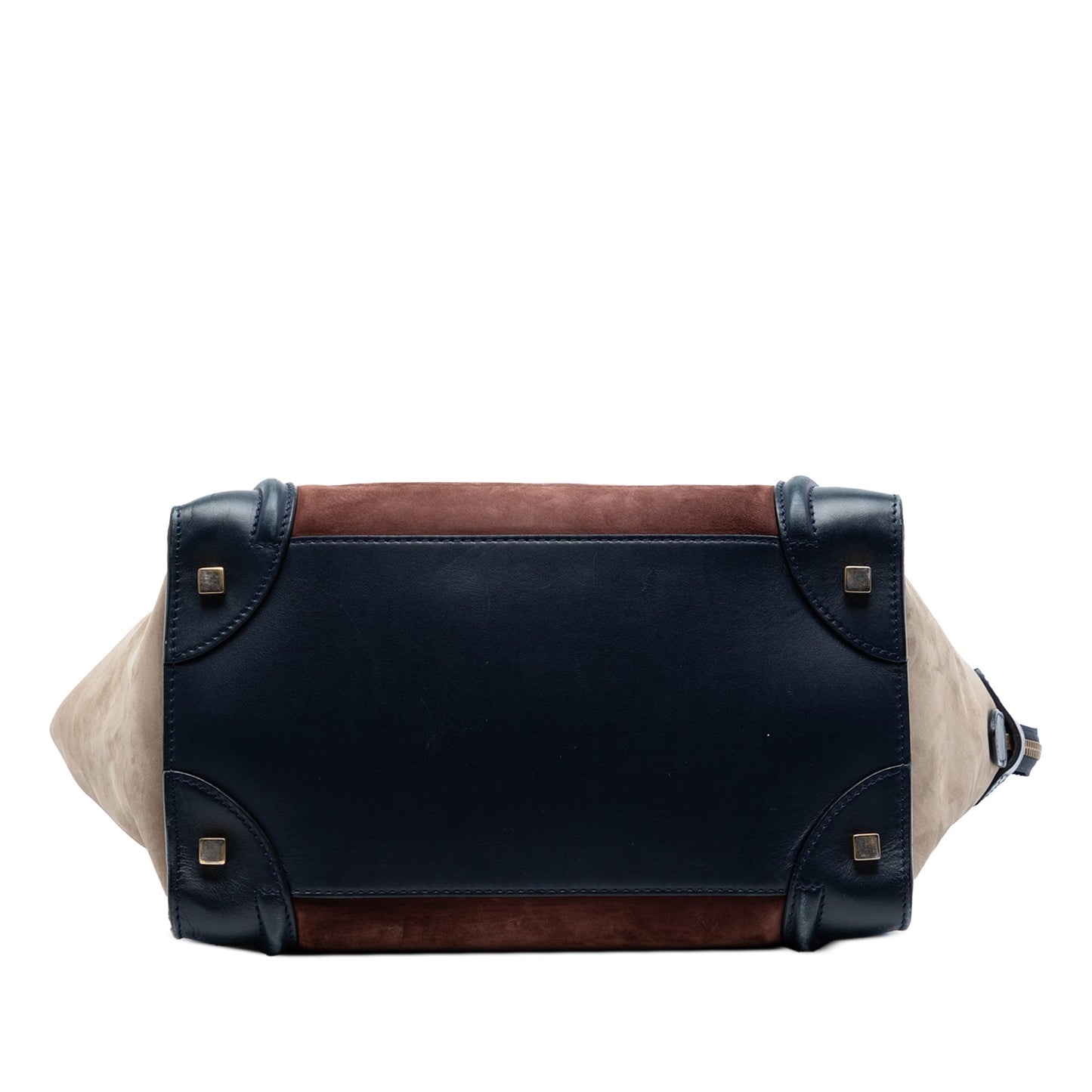 Mini Tricolor Suede and Calfskin Luggage Tote