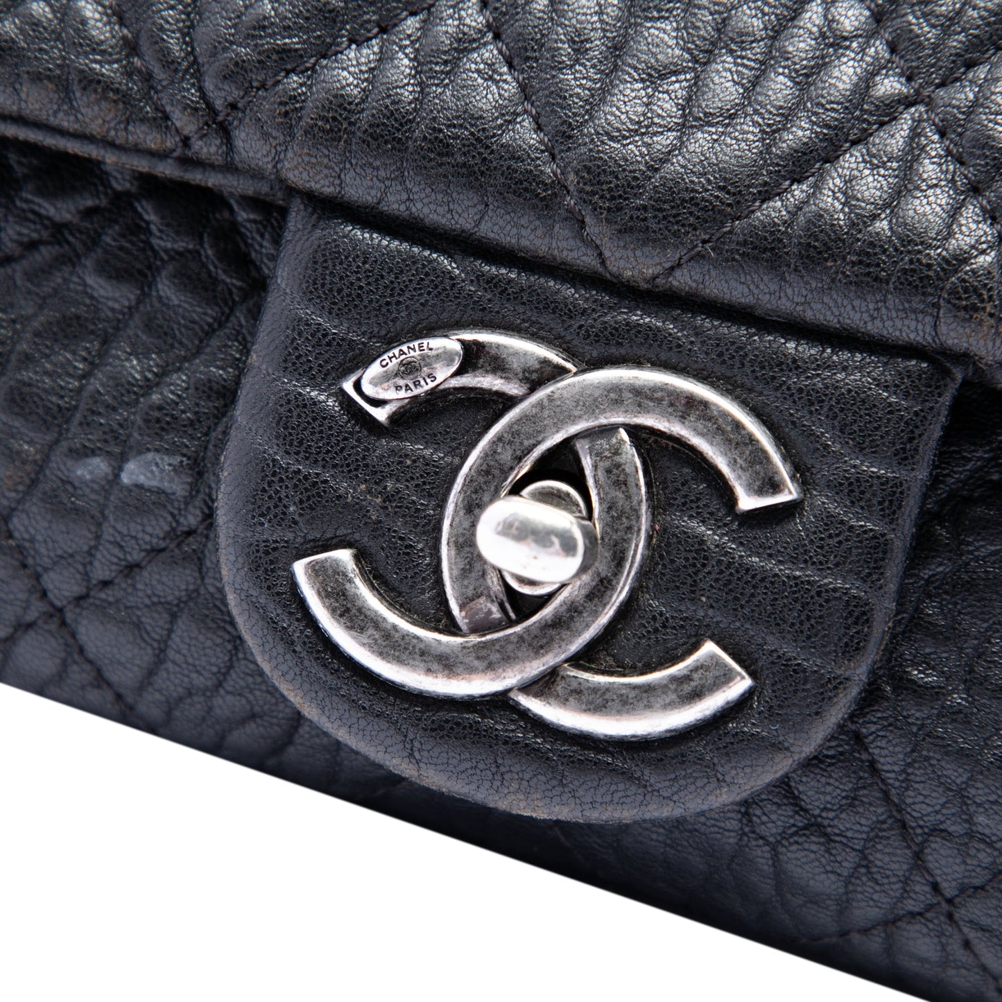 Chanel Small Quilted Distressed Calfskin Easy Flap