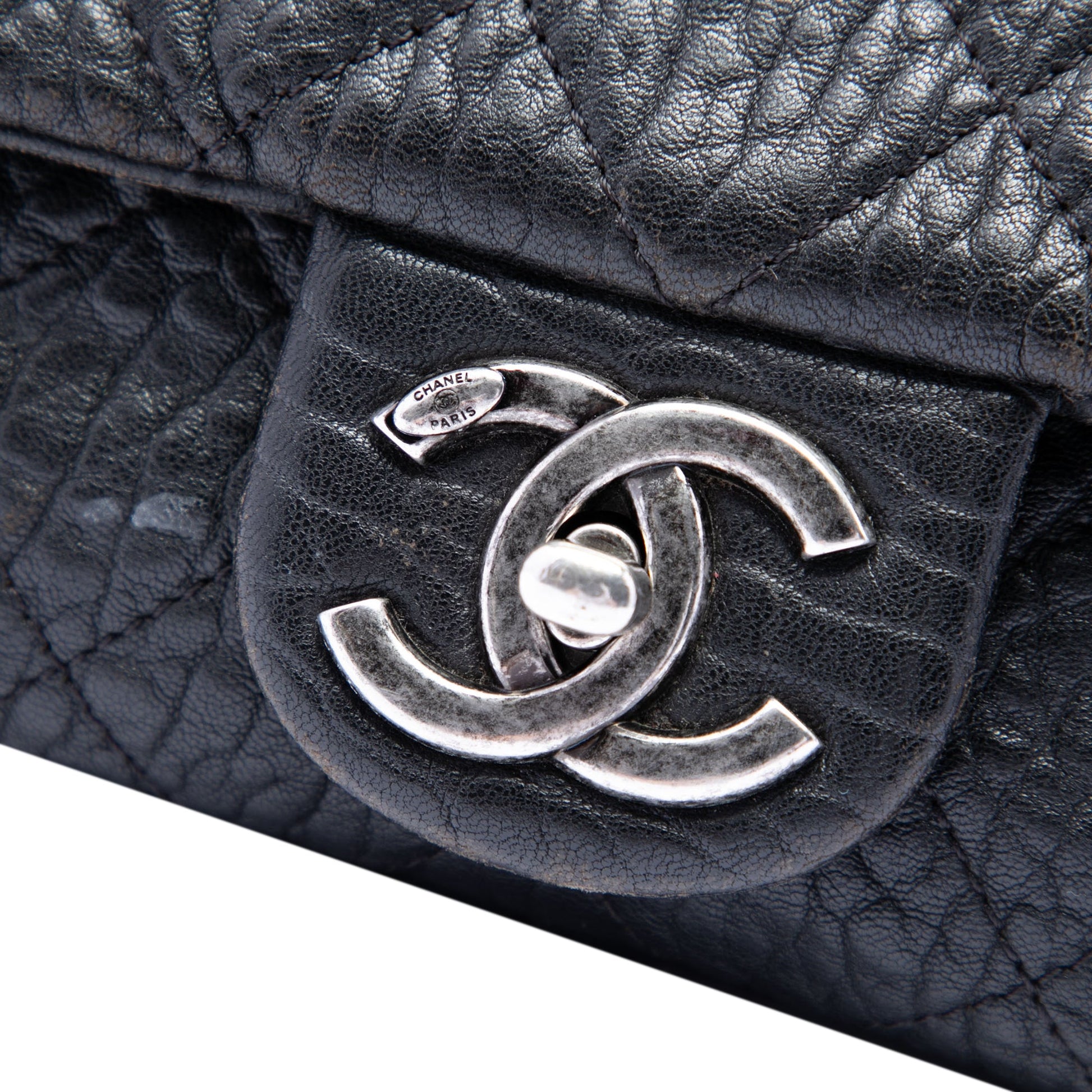 Chanel Small Quilted Distressed Calfskin Easy Flap