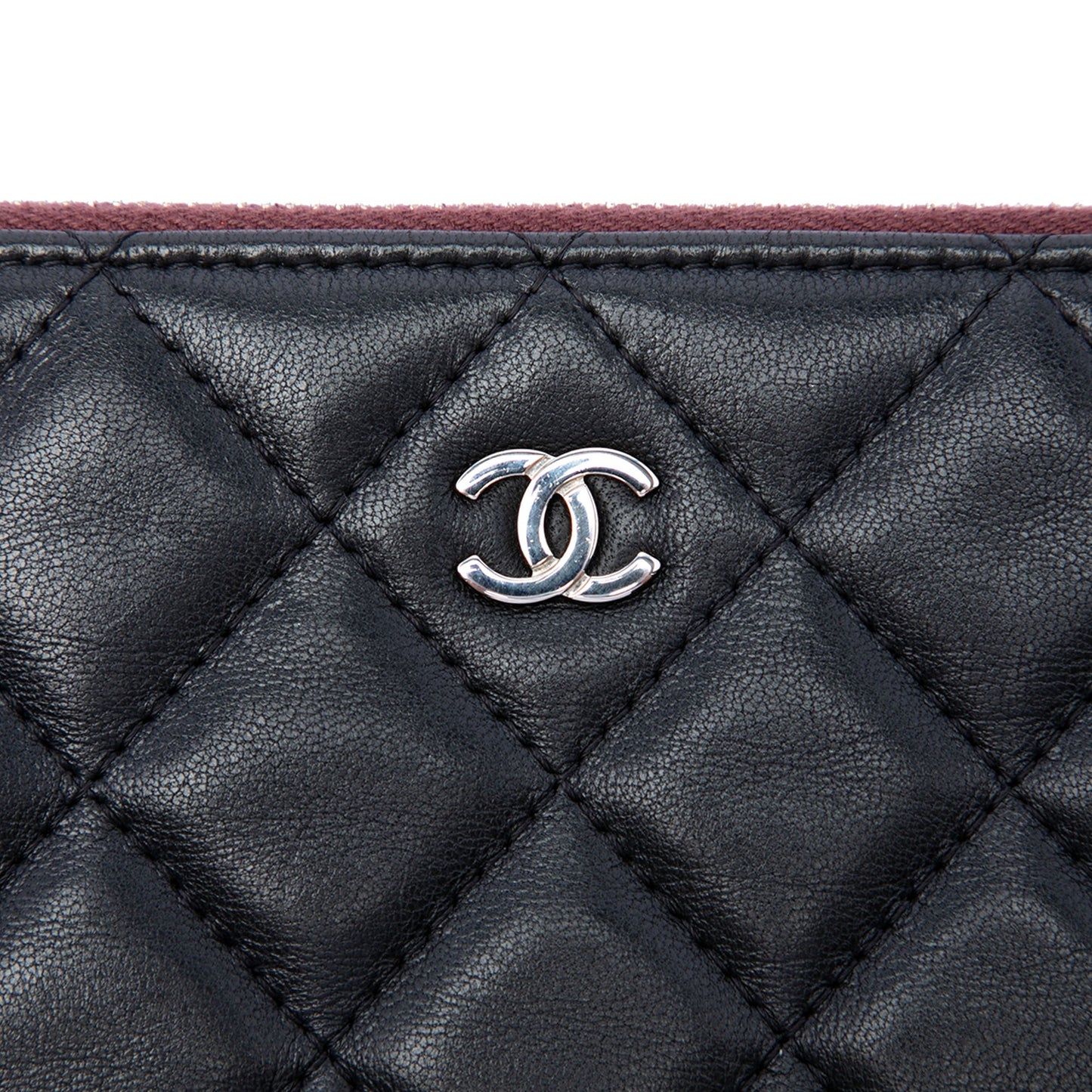 Chanel Large Quilted Lambskin O Case Clutch