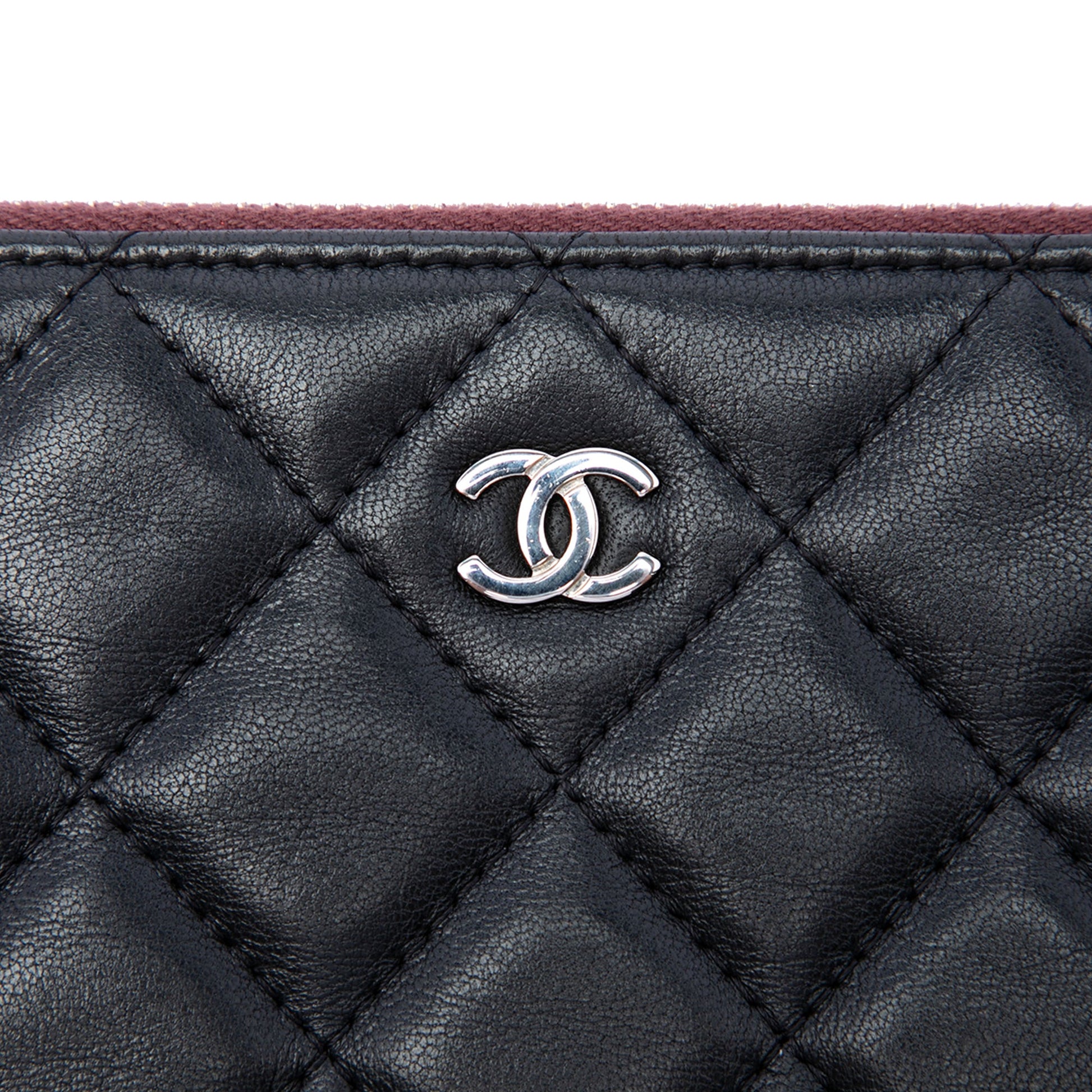 Chanel Large Quilted Lambskin O Case Clutch
