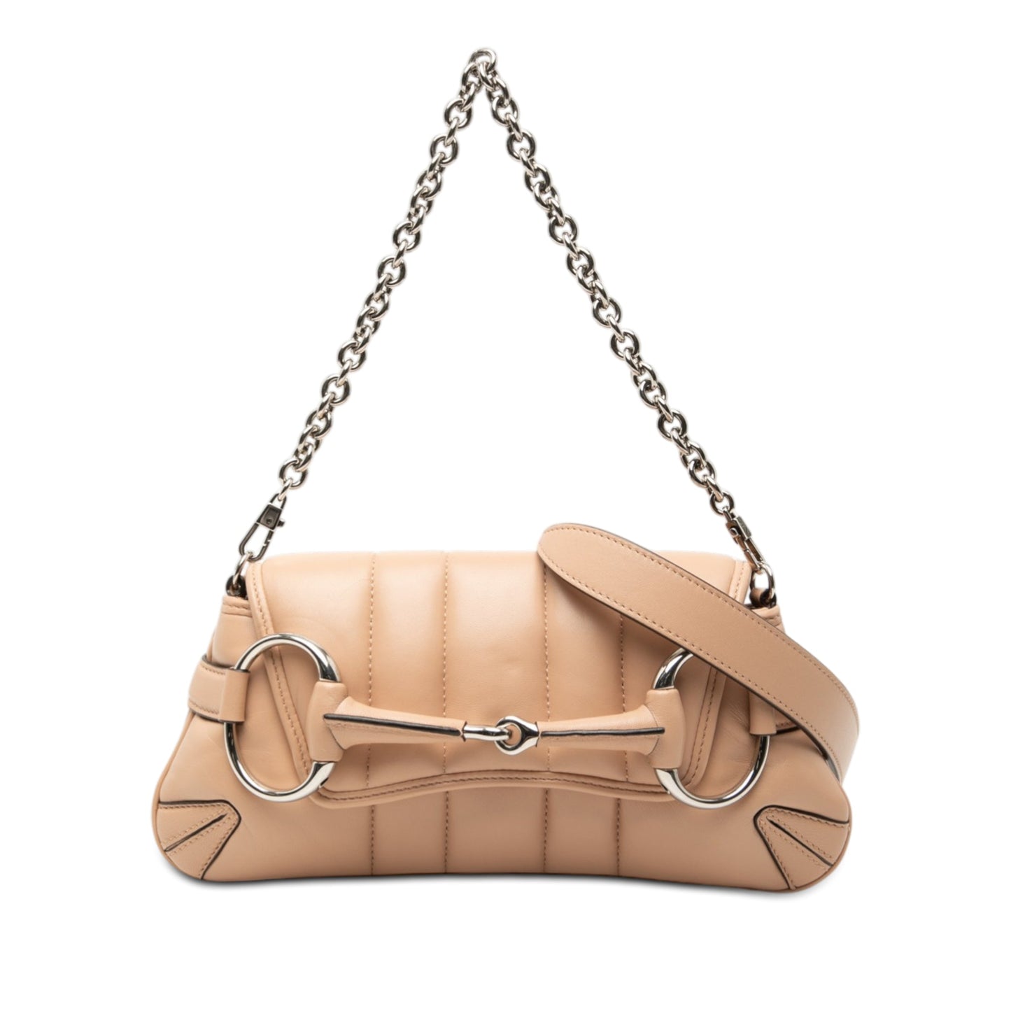 Gucci Small Quilted Calfskin Horsebit Chain Satchel