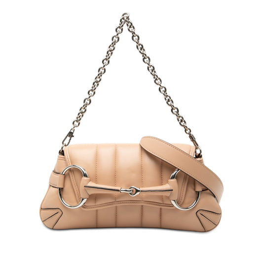 Gucci Small Quilted Calfskin Horsebit Chain Satchel