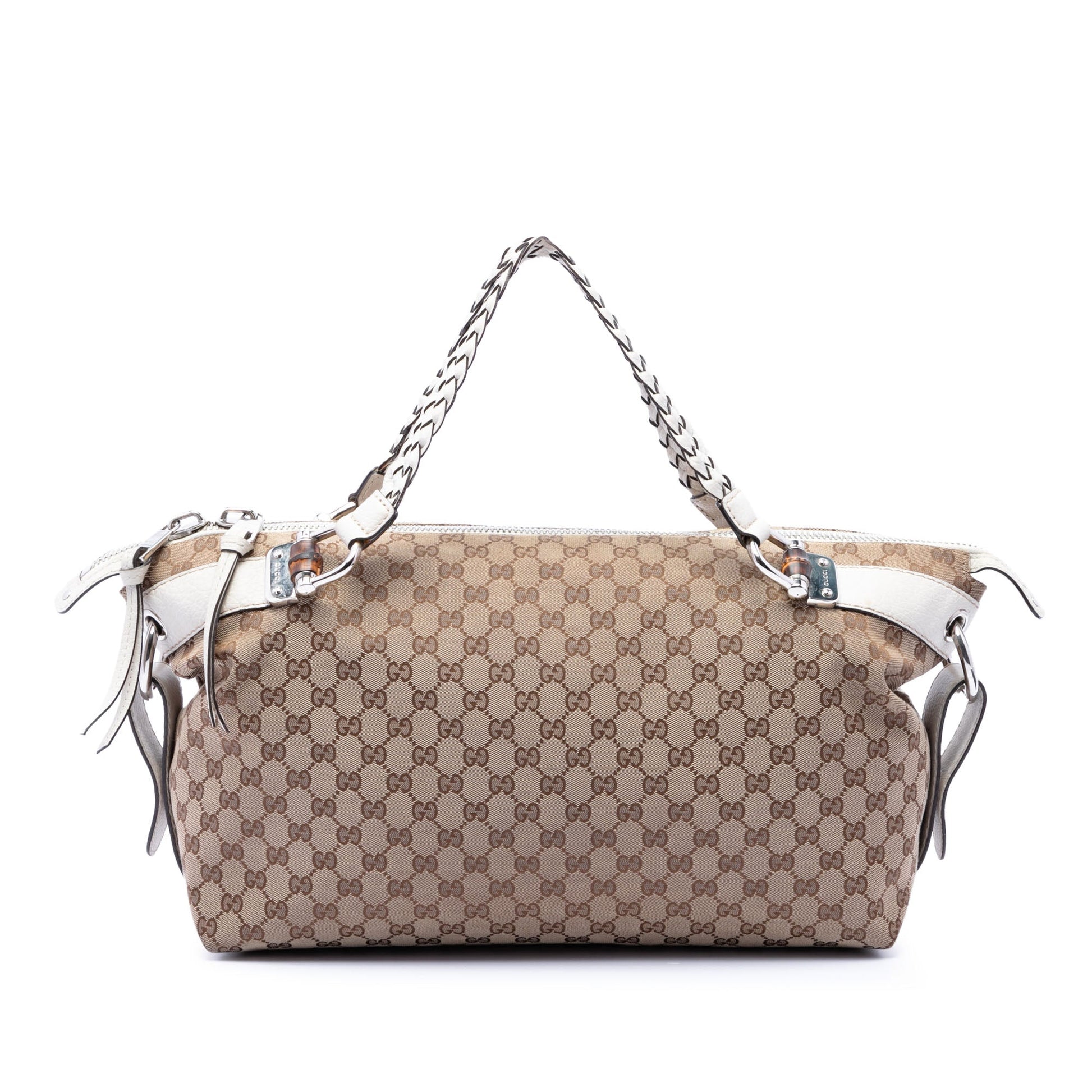 Gucci Medium GG Canvas Bamboo Bar Tote