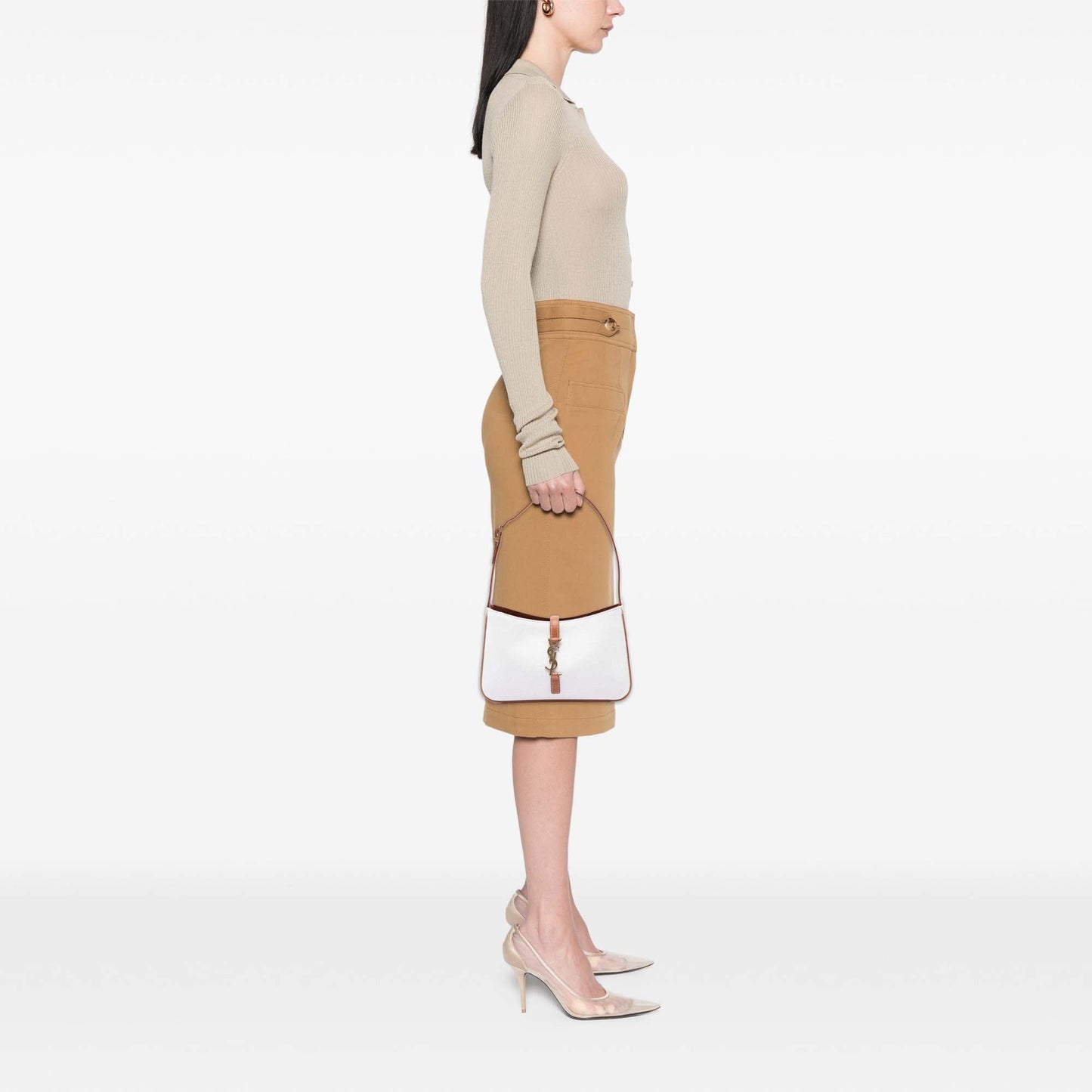 Saint Laurent Canvas and Leather Le 5 a 7