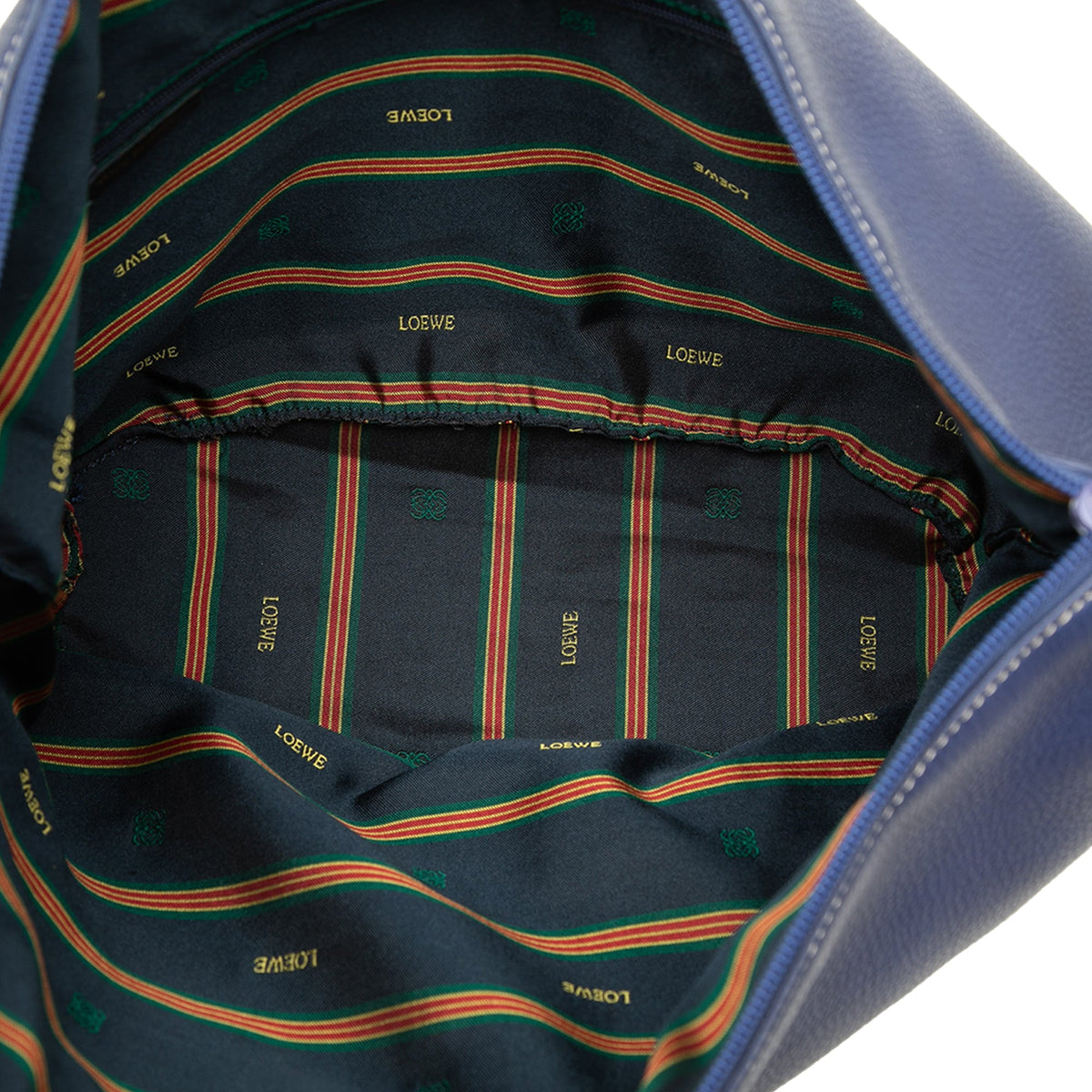 LOEWE Pebbled Calfskin Anagram Hobo — Blue