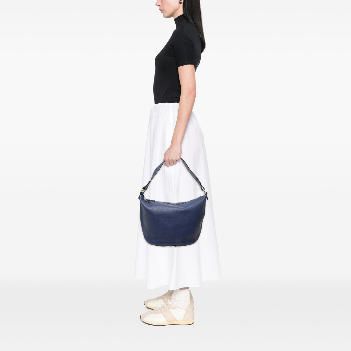 LOEWE Pebbled Calfskin Anagram Hobo — Blue