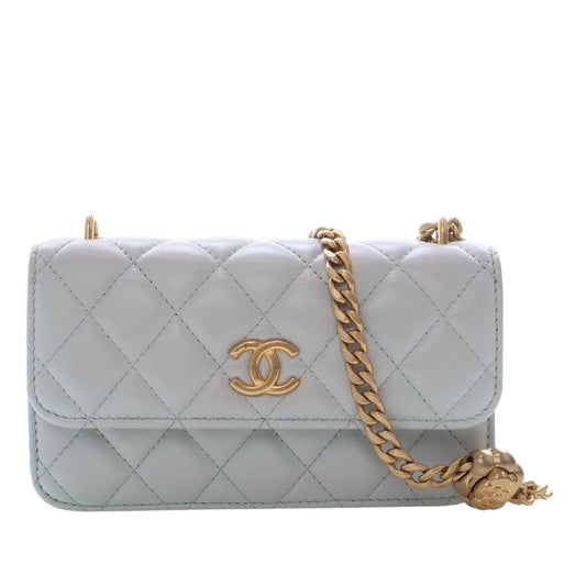 Chanel Mini CC Lambskin Camellia Crush Clutch With Chain