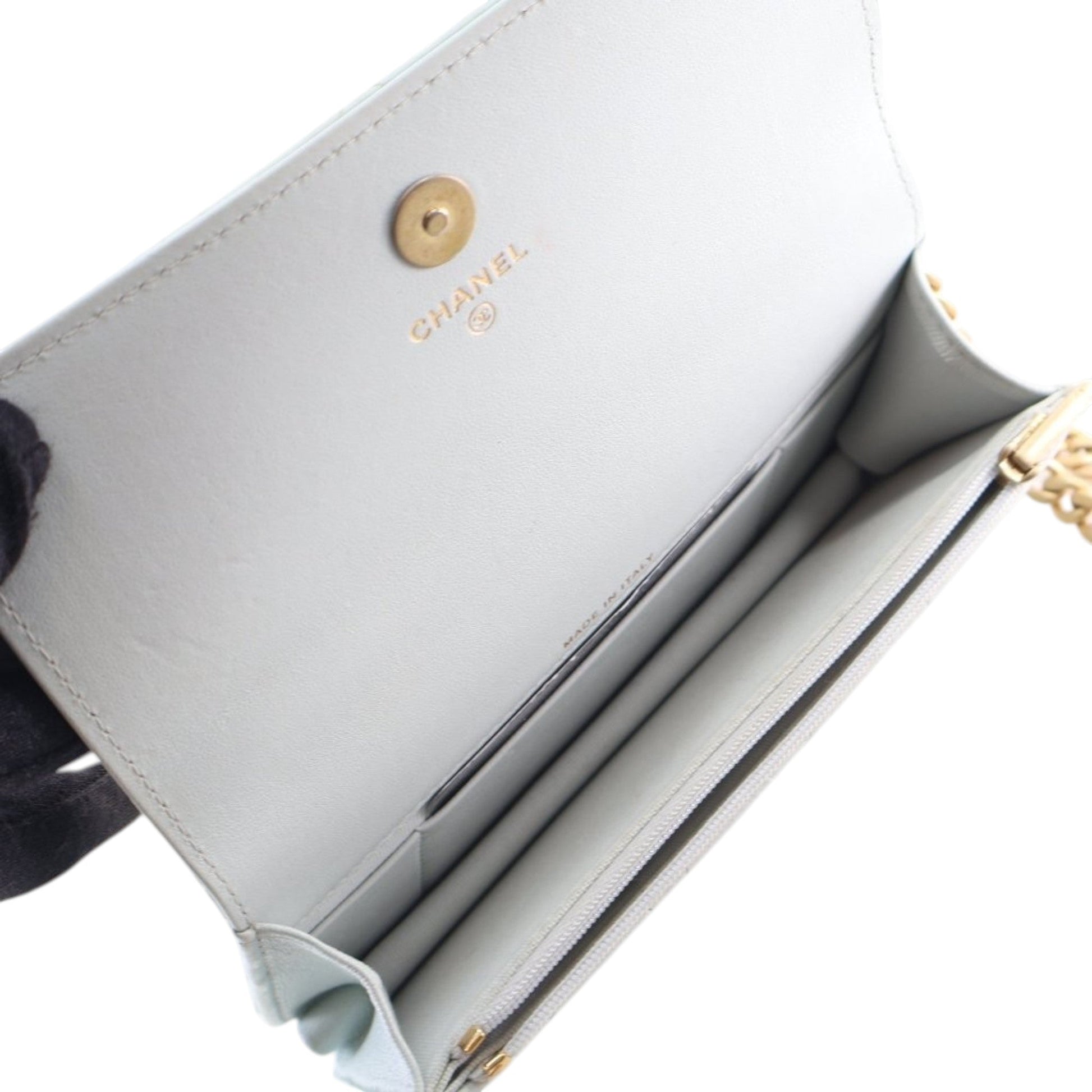 Chanel Mini CC Lambskin Camellia Crush Clutch With Chain
