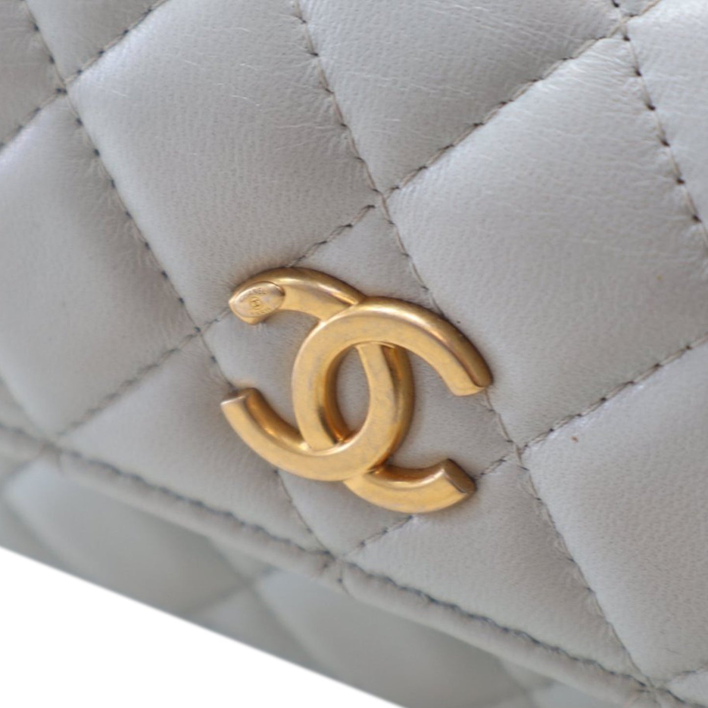 Chanel Mini CC Lambskin Camellia Crush Clutch With Chain