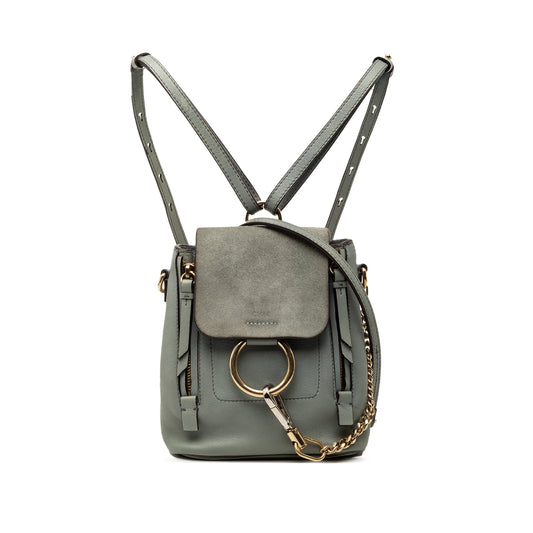 Chloé Mini Calfskin and Suede Faye Backpack