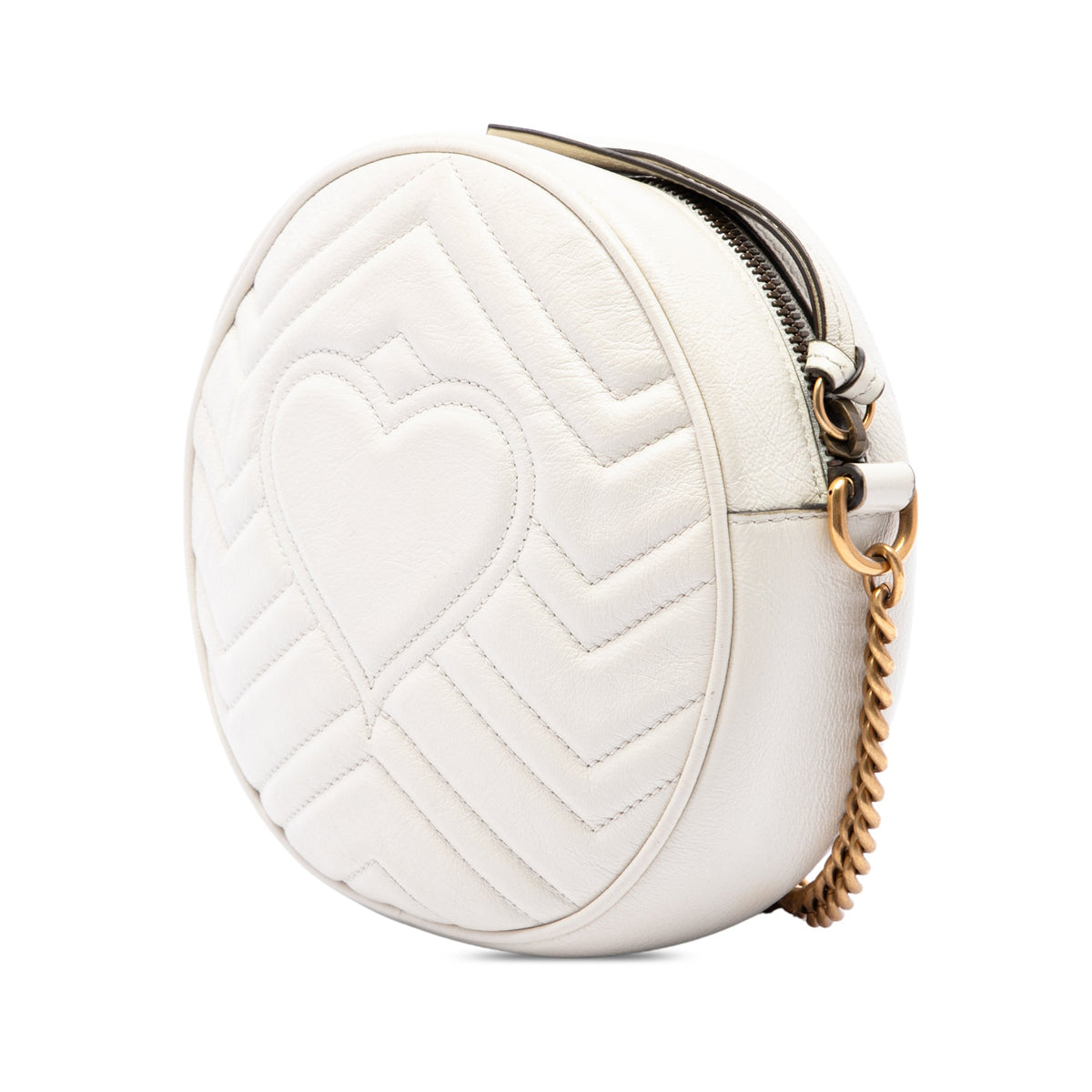 Gucci Mini GG Marmont Matelasse Calfskin Round Crossbody