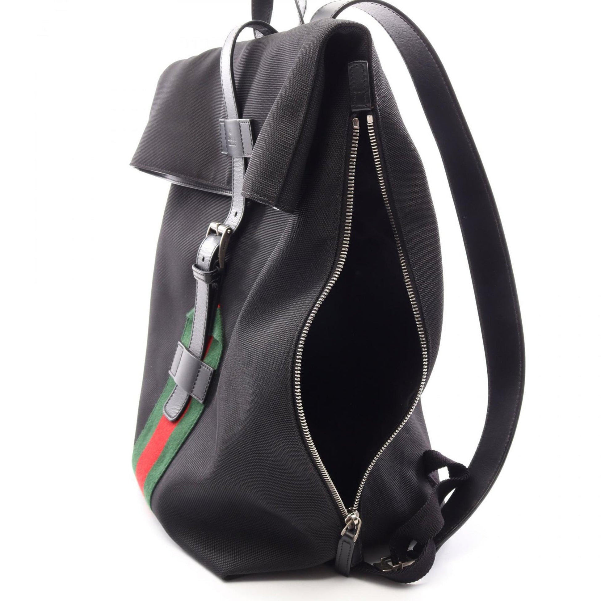 Gucci Canvas Techno Web Fold Over Backpack