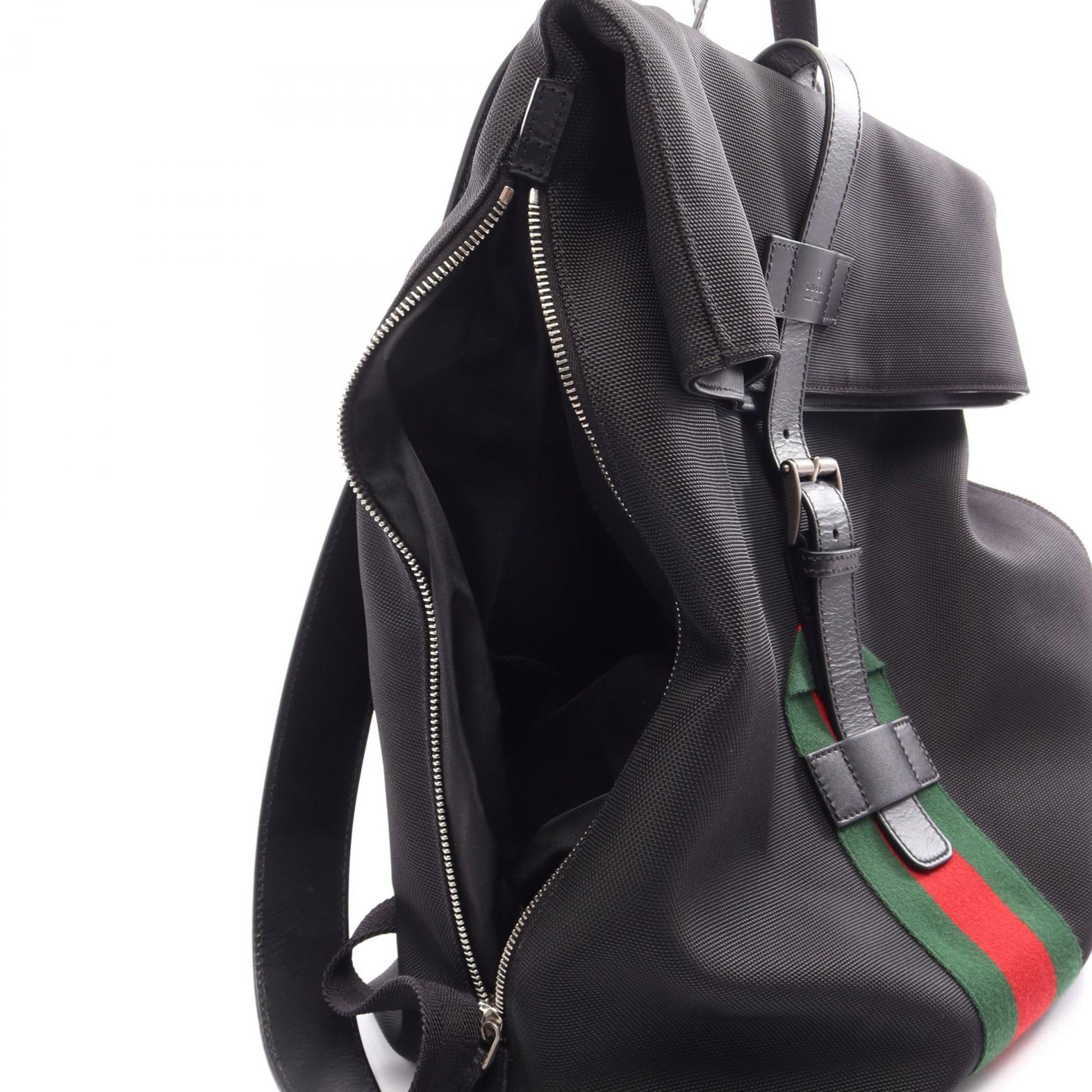 Gucci Canvas Techno Web Fold Over Backpack