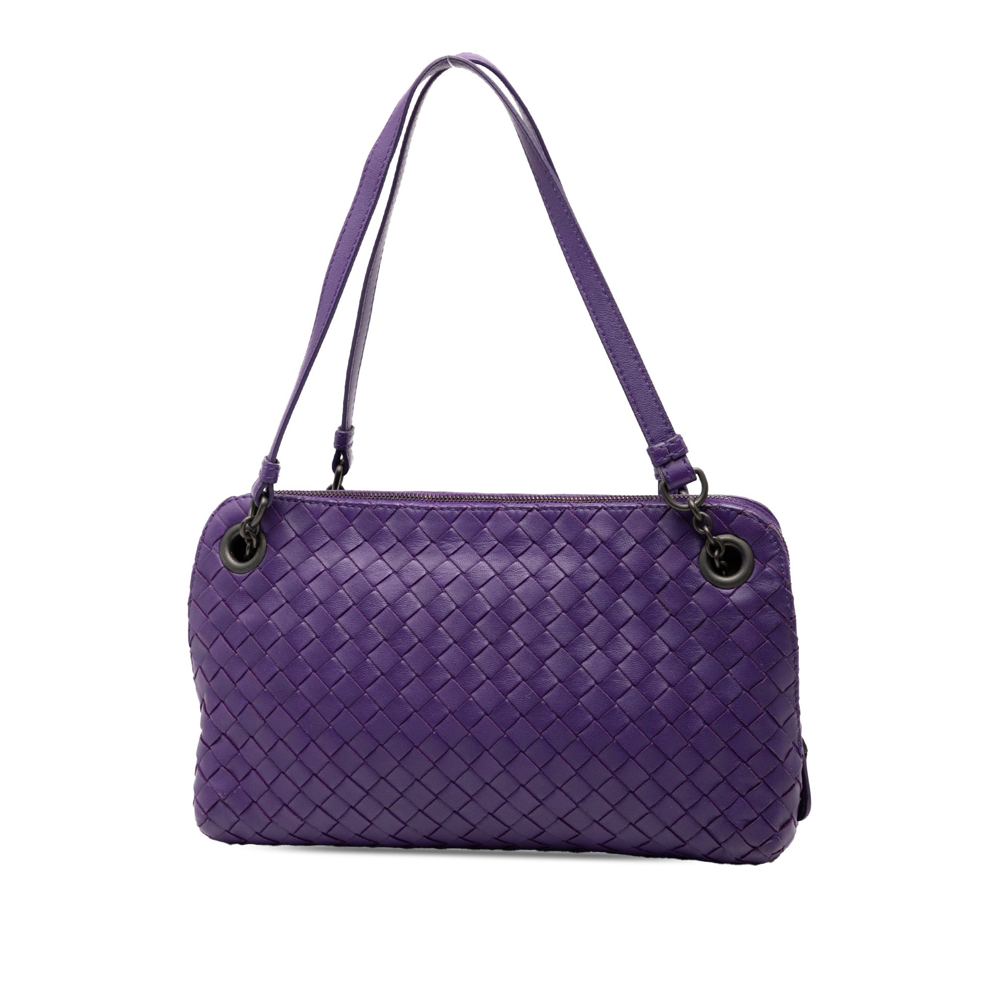 Bottega Veneta Nappa Intrecciato Triple Zip Shoulder Bag