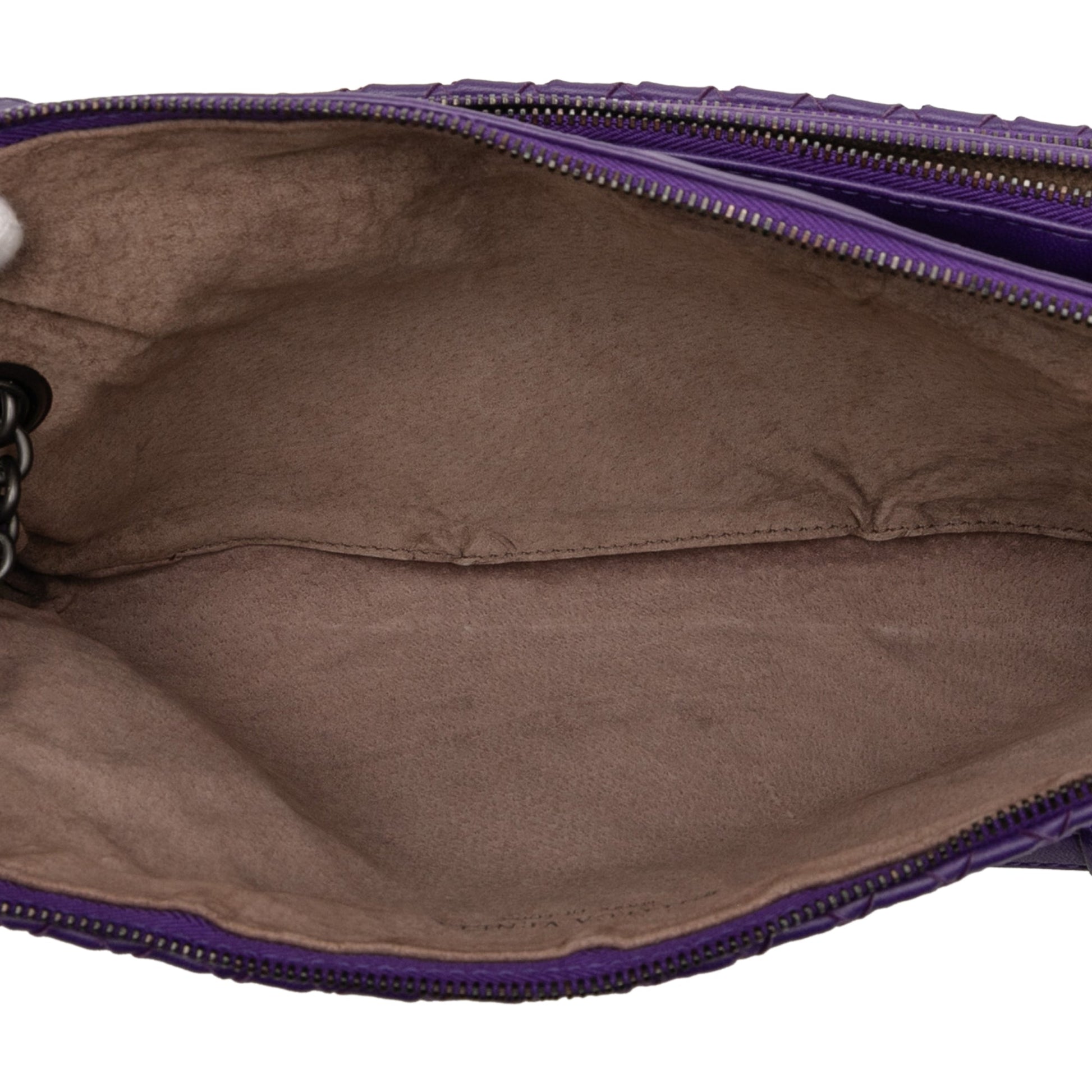 Bottega Veneta Nappa Intrecciato Triple Zip Shoulder Bag