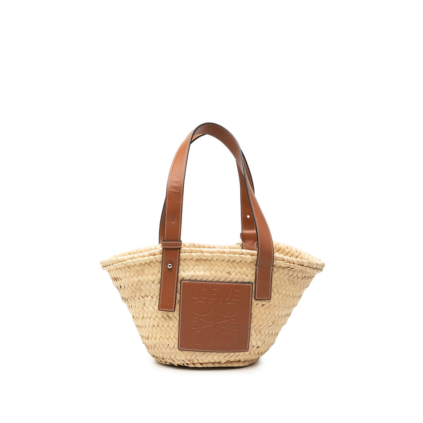 LOEWE Small Raffia Anagram Basket Tote