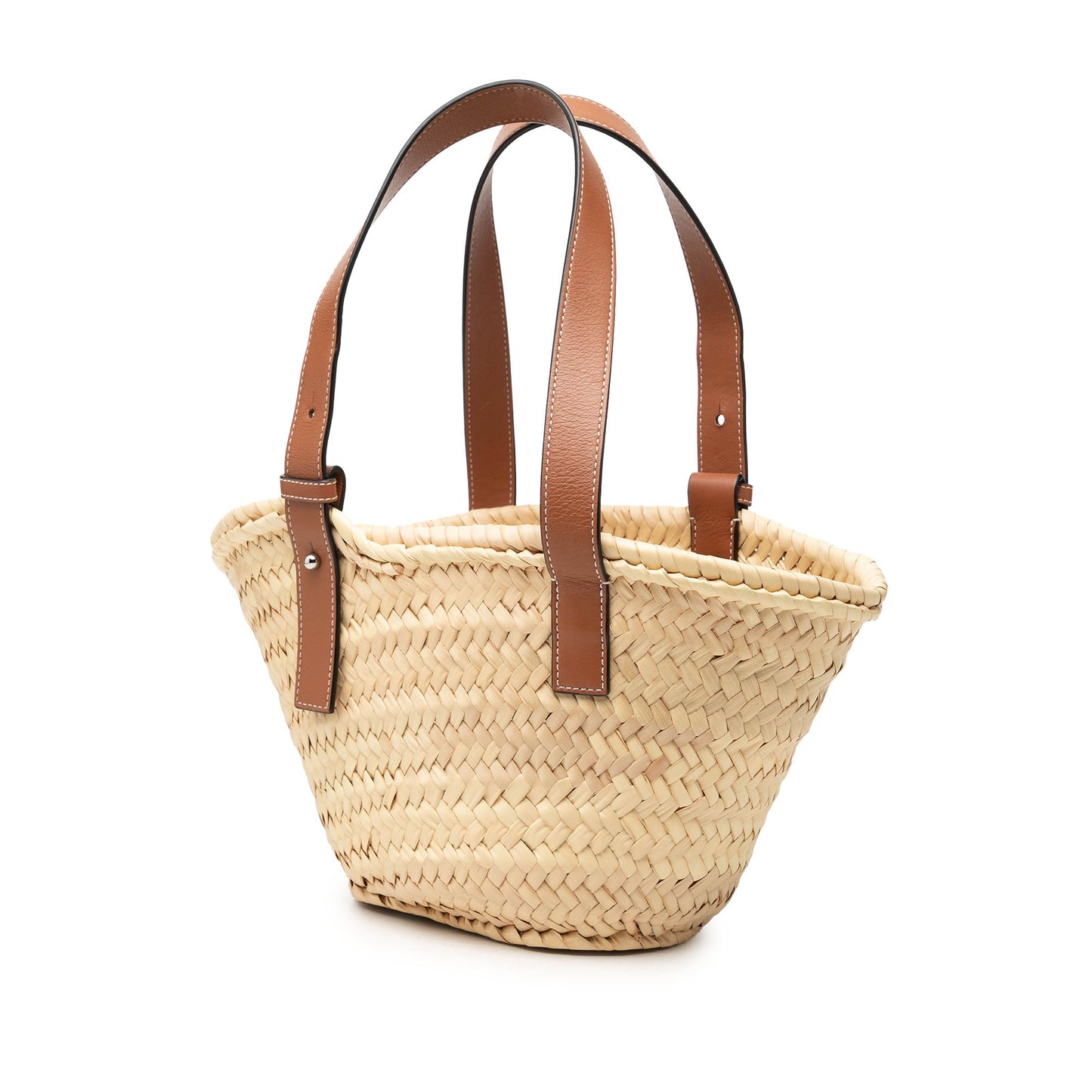 LOEWE Small Raffia Anagram Basket Tote