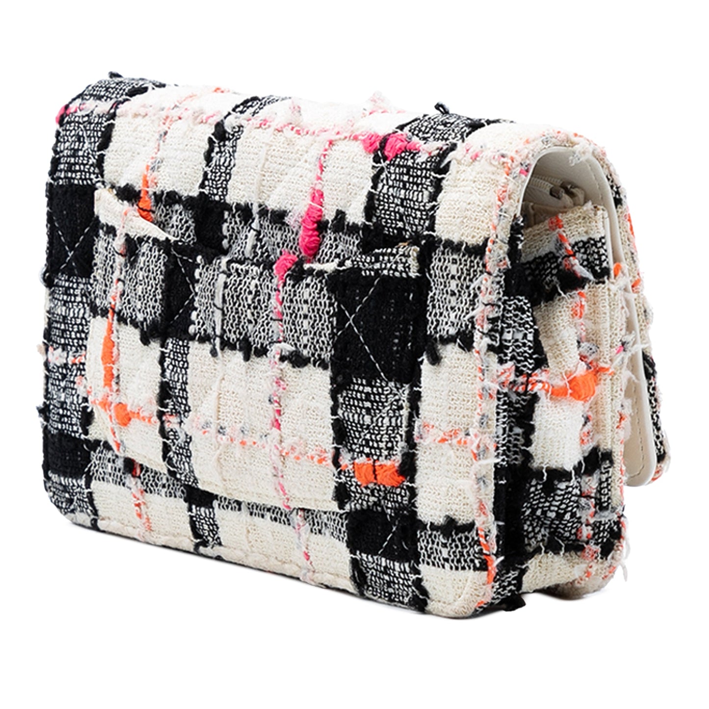 Chanel CC Quilted Tweed Wallet On Chain