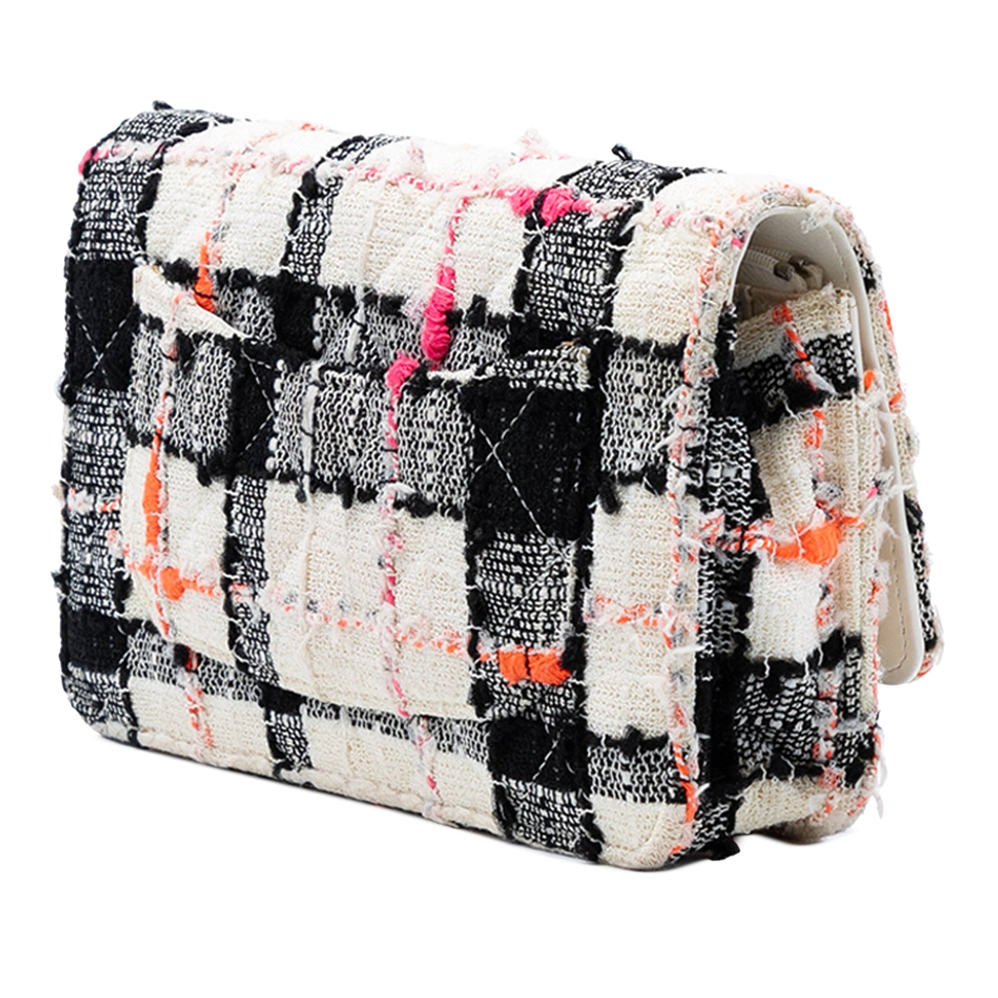 Chanel CC Quilted Tweed Wallet On Chain