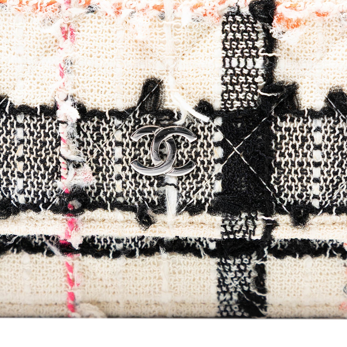 Chanel CC Quilted Tweed Wallet On Chain