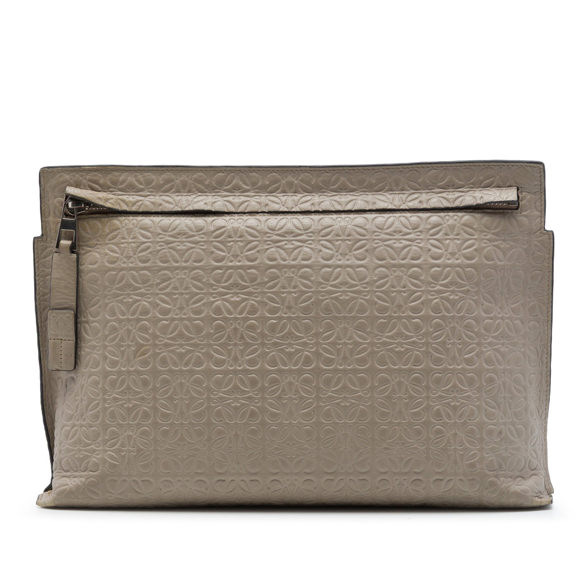 LOEWE Embossed Anagram Leather Repeat T Clutch