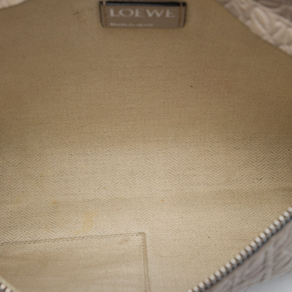 LOEWE Embossed Anagram Leather Repeat T Clutch