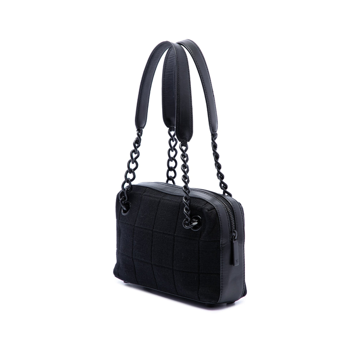 Chanel CC Chocolate Bar Jersey Handbag — Black