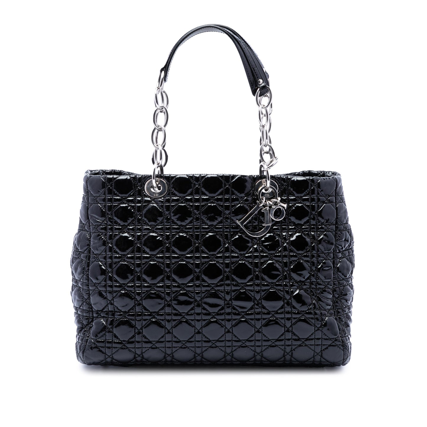 Dior Large Patent Cannage Lady Dior Soft Shopping Tote