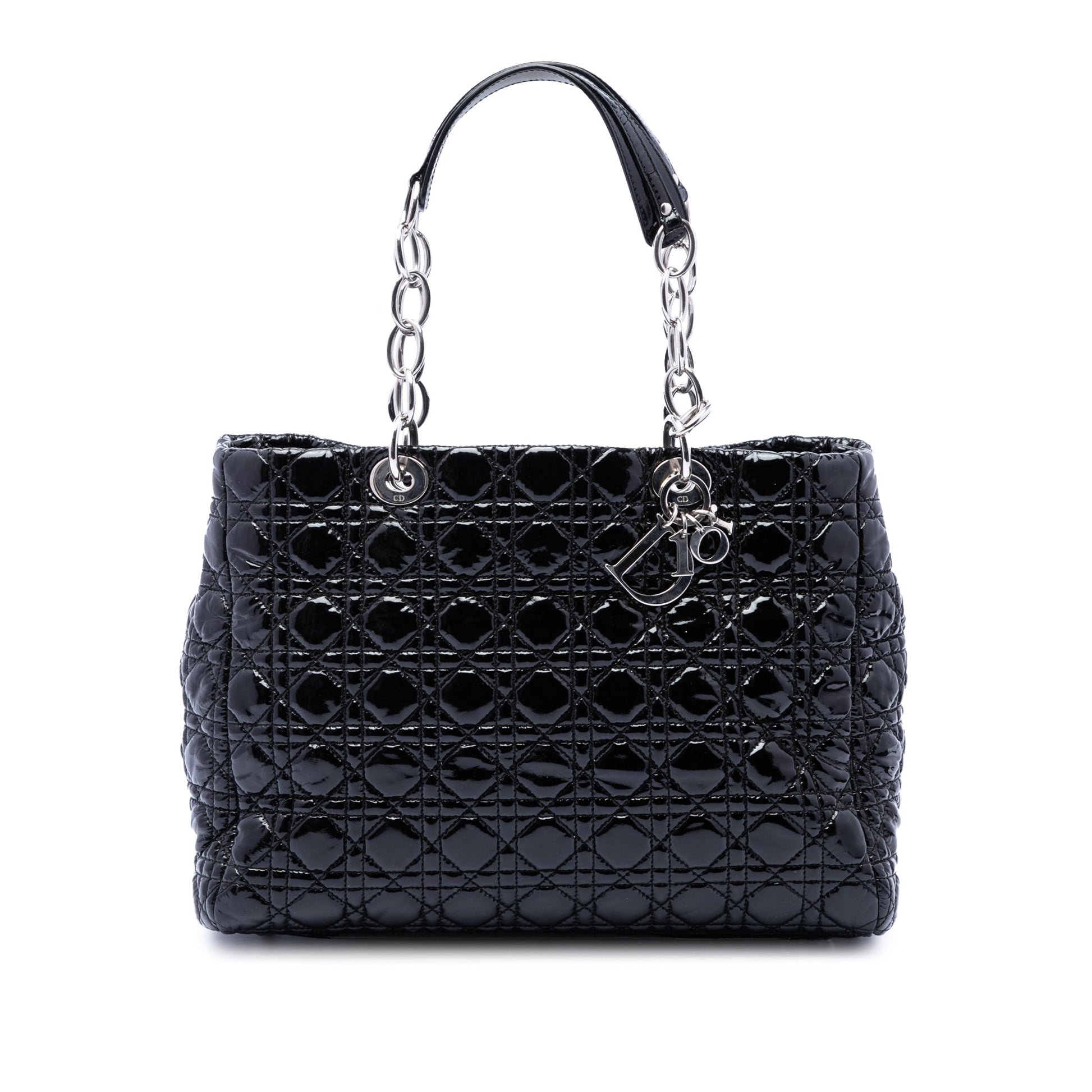 Dior Large Patent Cannage Lady Dior Soft Shopping Tote