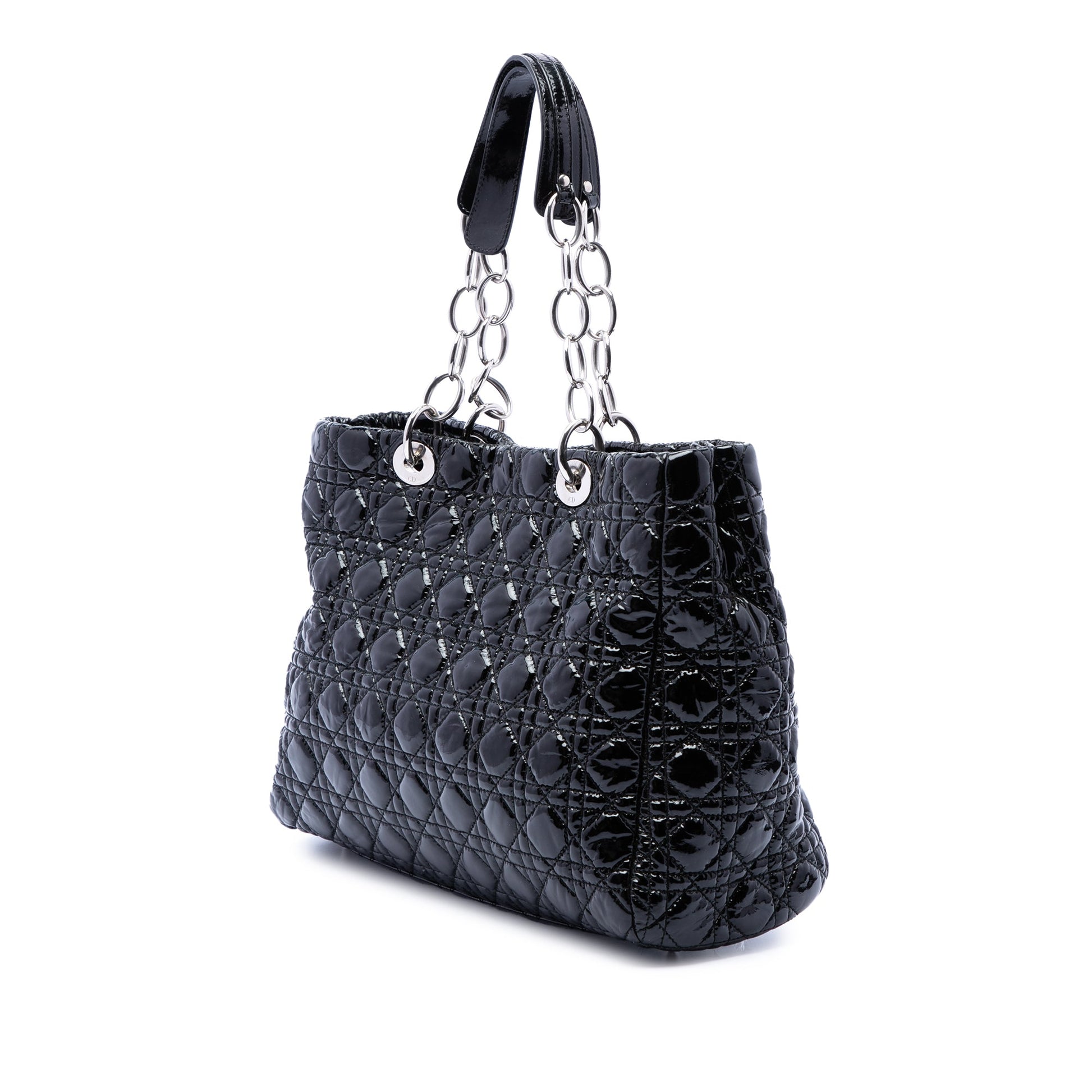 Dior Large Patent Cannage Lady Dior Soft Shopping Tote