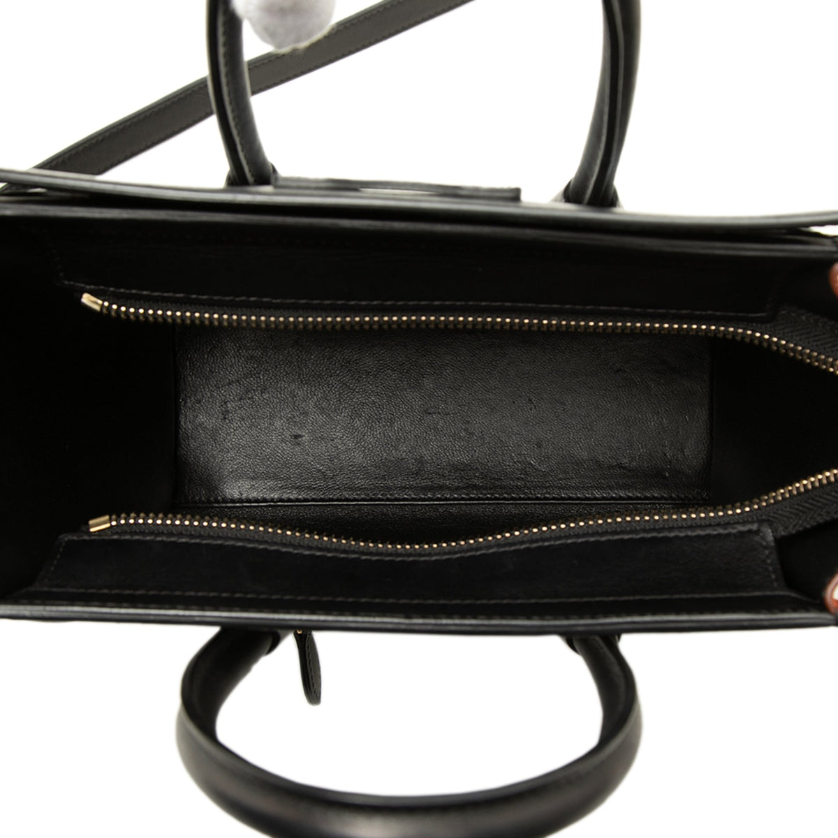 Celine Nano Tricolor Nubuck and Drummed Calfskin Luggage Tote — White
