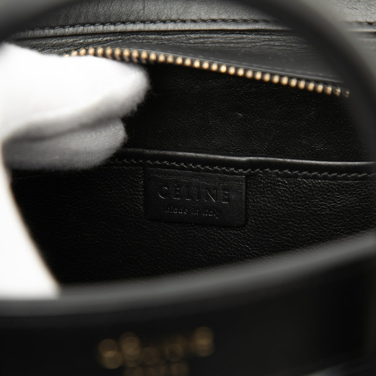 Celine Nano Tricolor Nubuck and Drummed Calfskin Luggage Tote — White