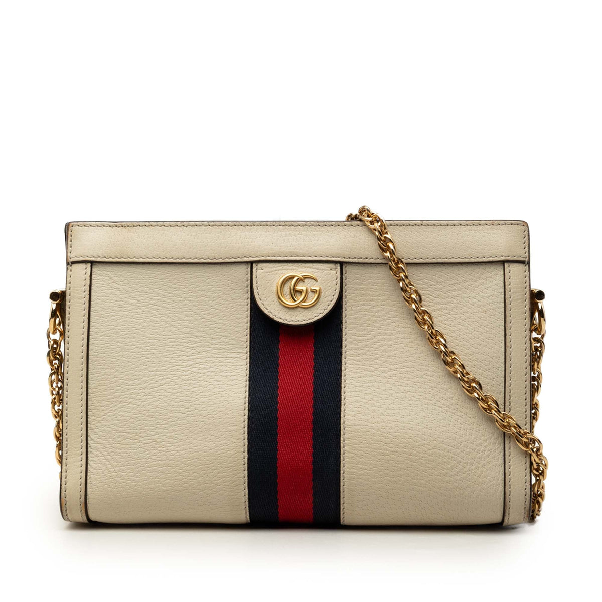 Gucci Small Calfskin Web Ophidia Chain Crossbody