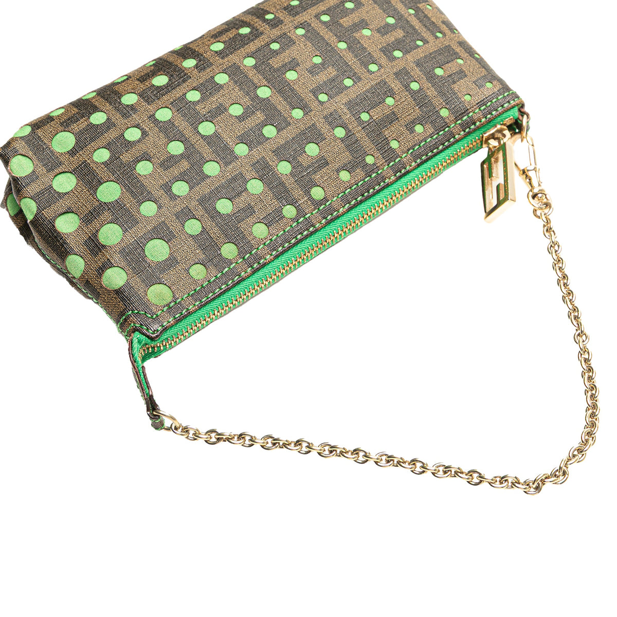 Fendi Zucca Spalmati Dots Chain Pochette