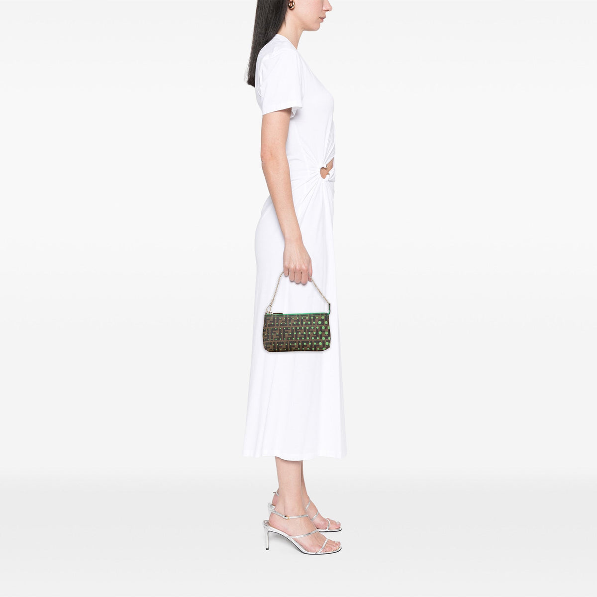 Fendi Zucca Spalmati Dots Chain Pochette