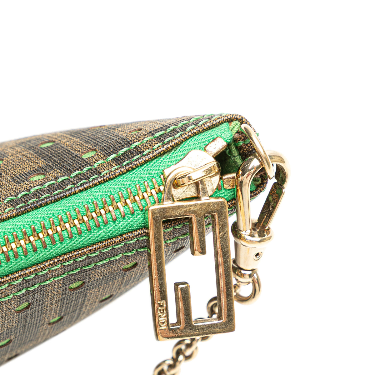 Fendi Zucca Spalmati Dots Chain Pochette