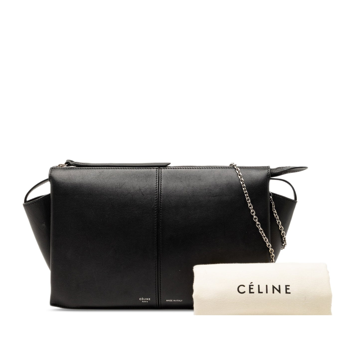 Celine Trifold Leather Clutch On Chain
