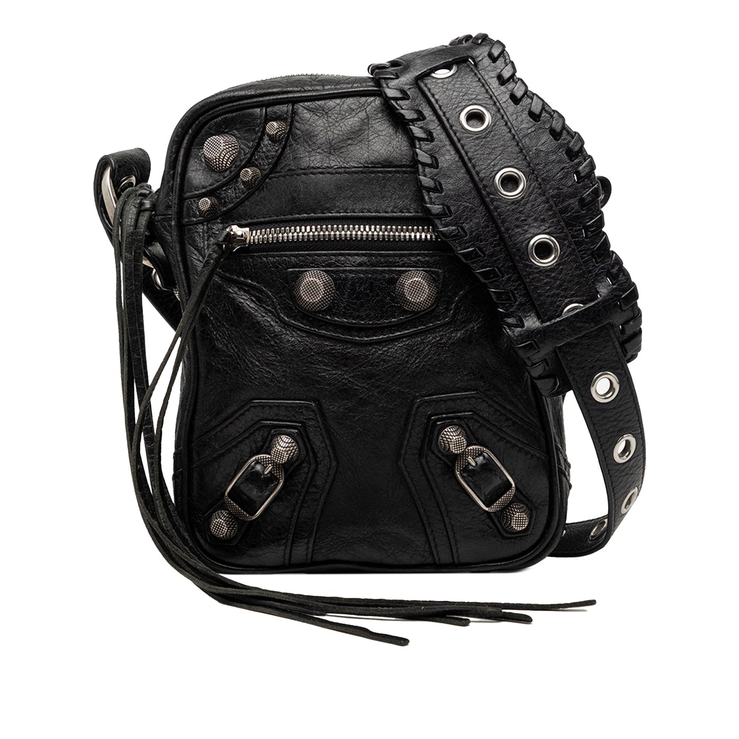 Balenciaga Lambskin Motocross Le Cagole Messenger Bag