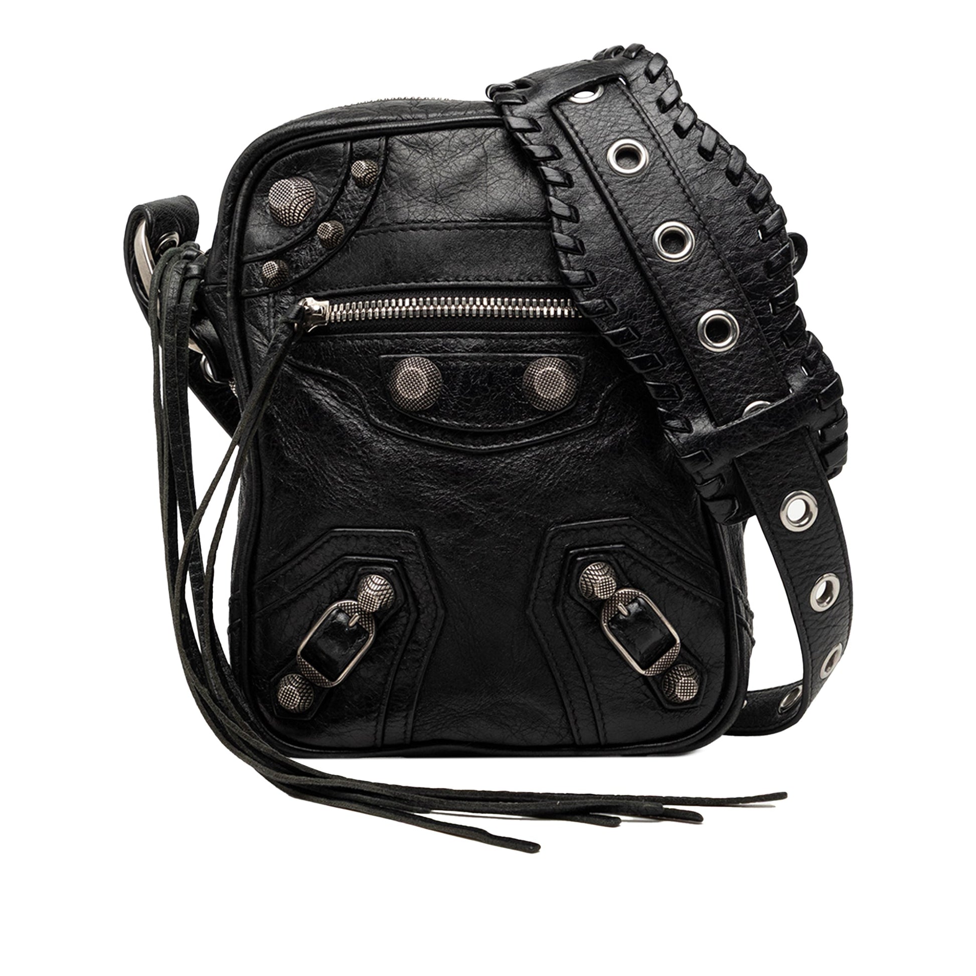 Balenciaga Lambskin Motocross Le Cagole Messenger Bag