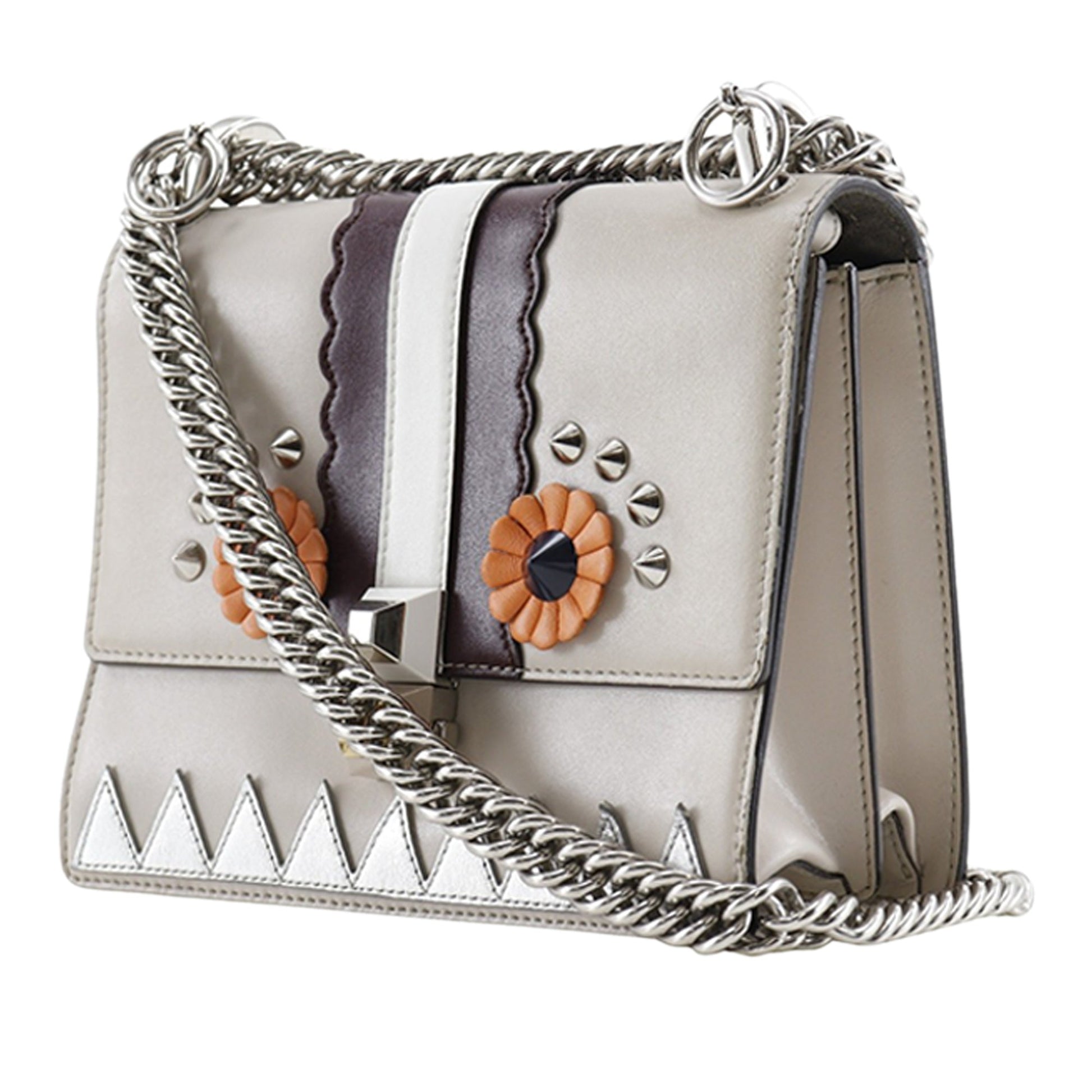 Fendi Vitello Liberty Lucido Catalan Small Mirror Hypnoteyes Studded Kan I Crossbody