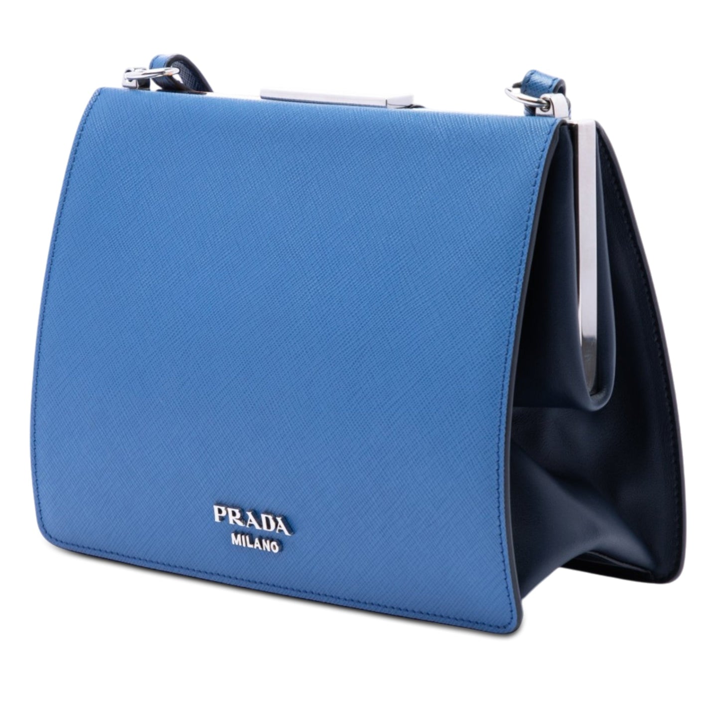 Prada Limited Edition Saffiano Face Art Print Light Frame Crossbody