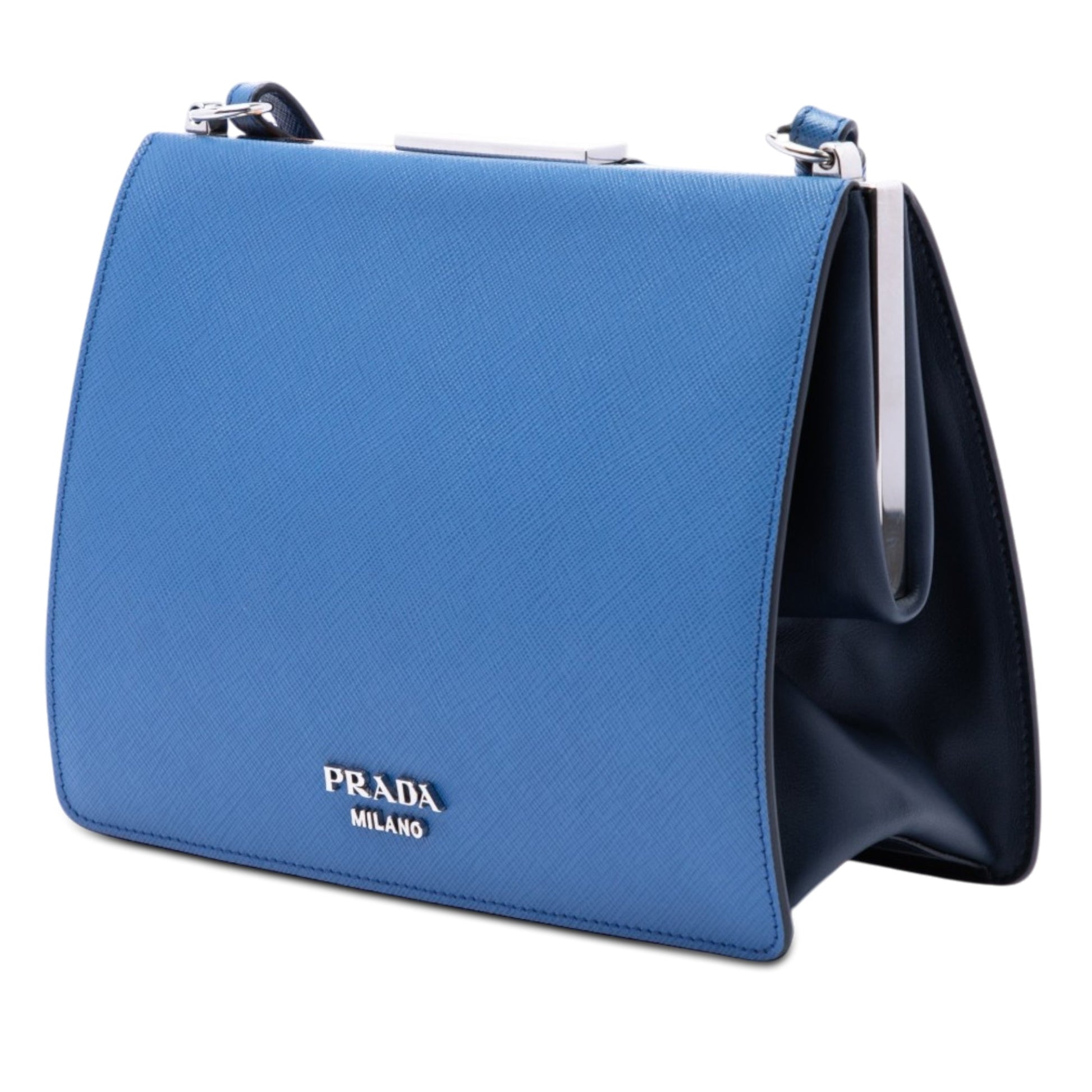 Prada Limited Edition Saffiano Face Art Print Light Frame Crossbody