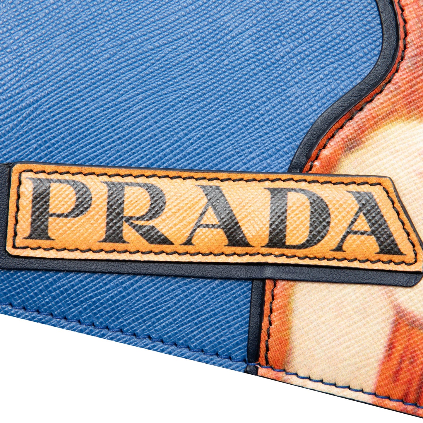Prada Limited Edition Saffiano Face Art Print Light Frame Crossbody