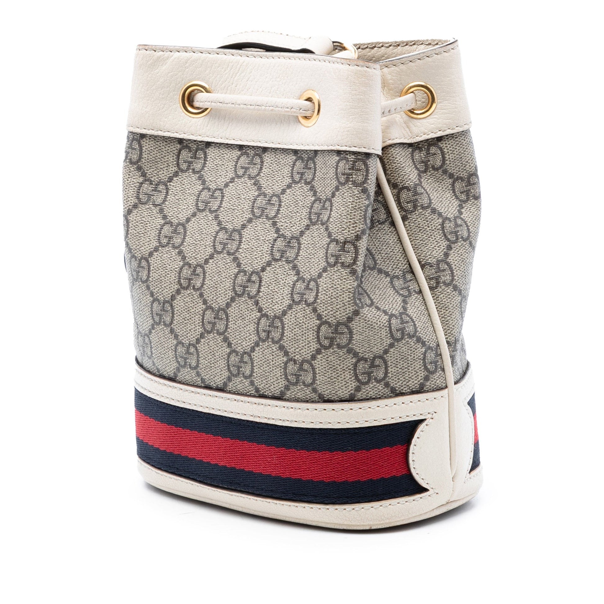 Gucci Mini GG Supreme Web Ophidia Bucket Bag