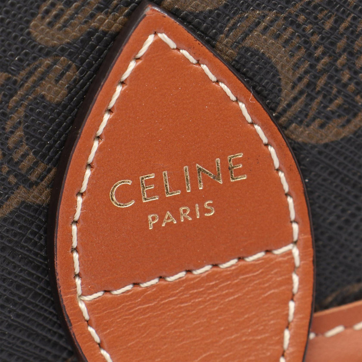 Celine Medium Triomphe Coated Canvas Folco Crossbody