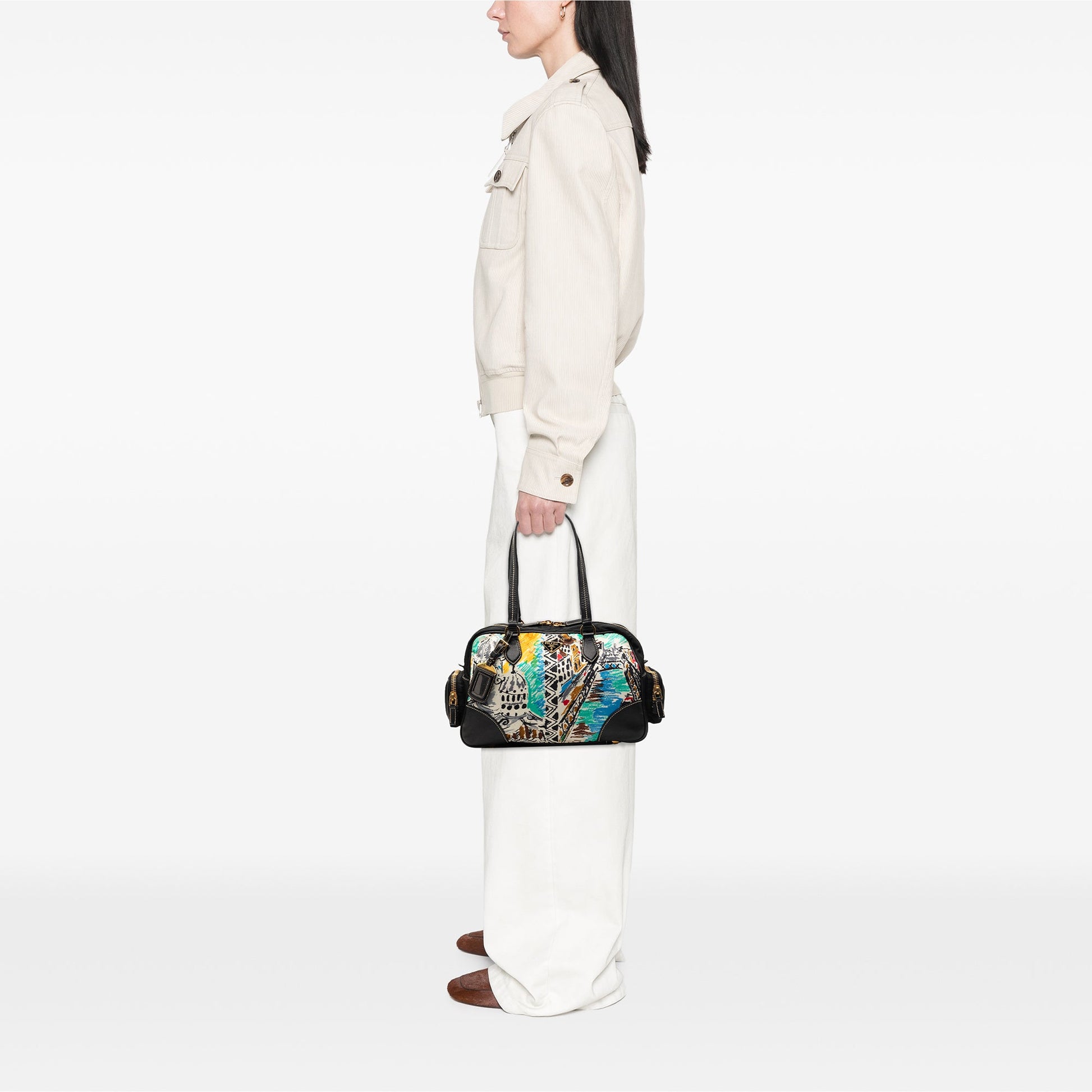 Printed Canvas Venezia Shoulder Bag